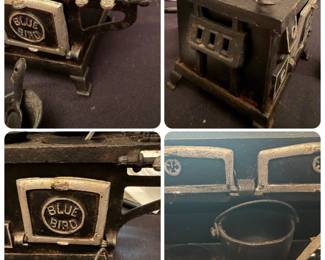 Blue Bird cast iron salesman sample gas stove, complete set