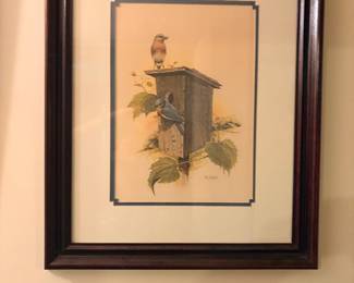 signed "Bluebird" print by artist Ralph J. McDonald