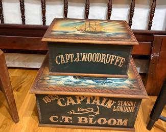 vintage nautical-themed decor reproduction boxes
