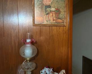 Vintage advertising framed art, perfect gone with the wind style lamp