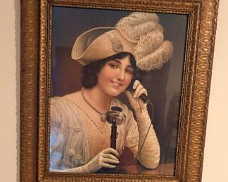 Victorian Portrait Of A Woman Colonial Pre War Antique framed art