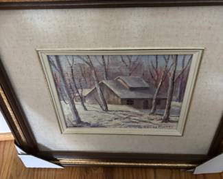 winter cottage artwork