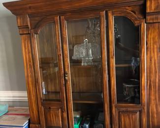 Wood China hutch.