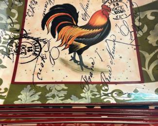 Square Rooster Plates