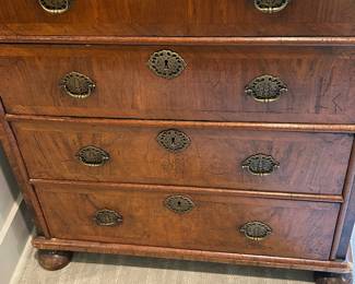 Brass Hardware on Honey Colored Chest