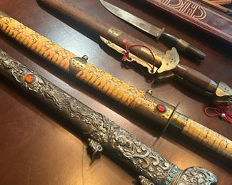 Collection of Decorative Swords from their travels