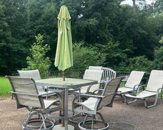 TALL table and pool side chairs