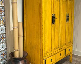 Asian Yellow/Gold Chest...lots of storage!