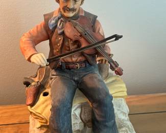 Porcelain Cowboy Playing a Fiddle