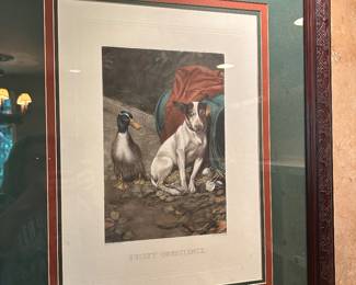Dog and Duck Framed Print