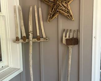 Antique Hay Rakes and Driftwood Star