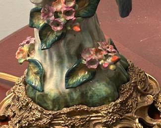 FLOWERED AND BRASS BASE!