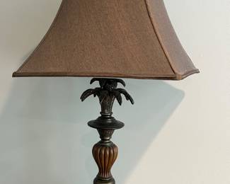 Palm Leaf Style Lamps with Brown Shades