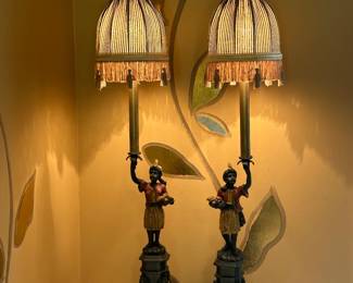 Blackamoor Lamps...exquisite shades!