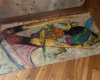 Hand Painted Rug on Canvas