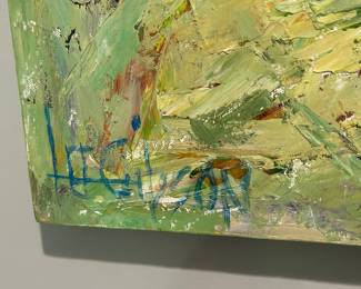Signed Dog Oil Painting