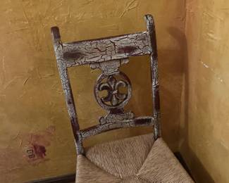 Antiqued and Rush Bottom Chairs