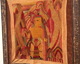 Hand Embroidered Tapestry Framed