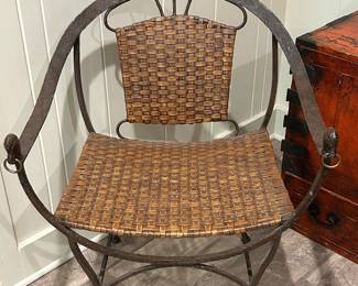 Iron and Rattan Chair