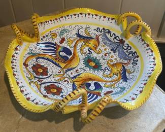 Colorful and unusual Pottery Dish!
