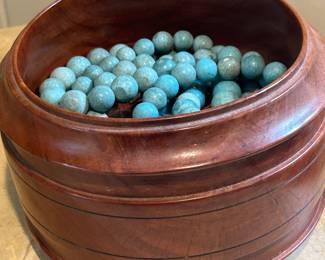 Hand Carved Bowl with Native Beads