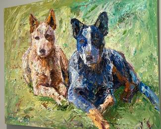 Oil Painting of Dogs