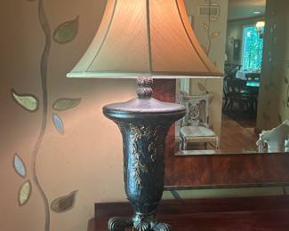 Impressive Large Black and Gold Lamp