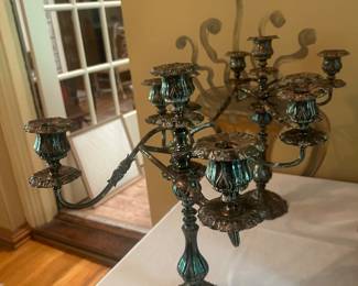 Pair of Silver Candleabra
