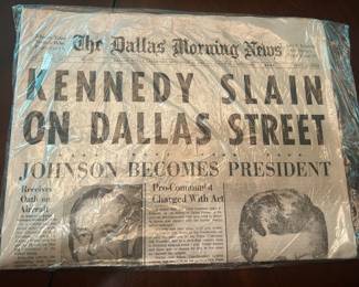 Kennedy Assasination -Dallas, TX newspaper, 1963