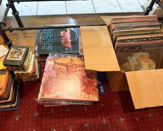 There is a nice selection of vinyl albums, including classic rock, country, and more.