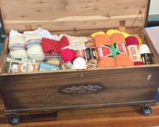 VINTAGE YARN & 1930's CEDAR CHEST