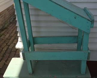 PRIMITIVE ARTIST's PAINTING SLANT BOARD & LAUNDRY BENCH