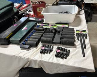 Table full of various tool items