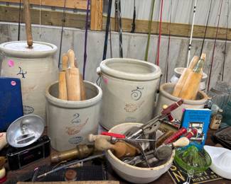 A view of some of the primitive collectibles