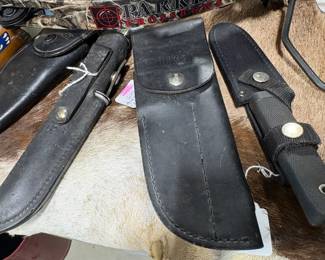 A small selection from the many hunting knives available