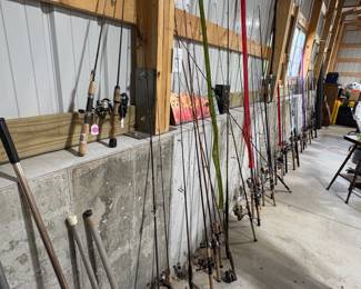 Over 50 rods and reels