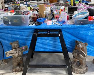 Carved wooden bears