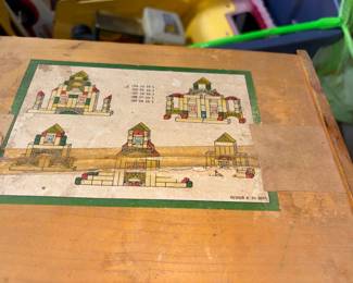 Vintage child's architectural wooden blocks