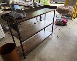 Wood shelf with Electrical outlets