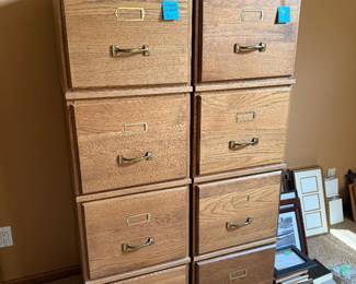 Wood 4-drawer file cabinets
