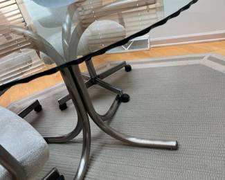 103 Chromcraft Glass Top Dining Table Detail