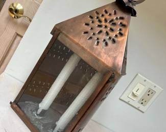 103 Punched Copper Lantern Wall Sconce
