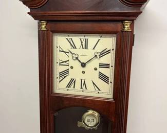 103 Howard Miller Mahogany Triple Chime Wall Clock