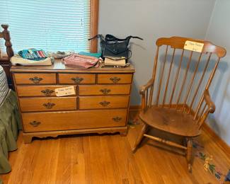 Maple dresser and Maple rocker