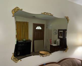 Large scalloped ornamental mirror