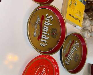 vintage metal bar trays