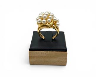 53 14KGoldPearlLikeClusterRingSize799g
