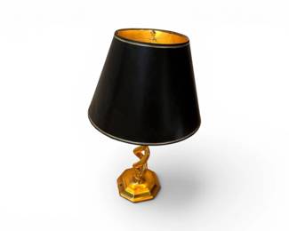 241 BrassTwistColumnTableLampwBlackTaperedShade