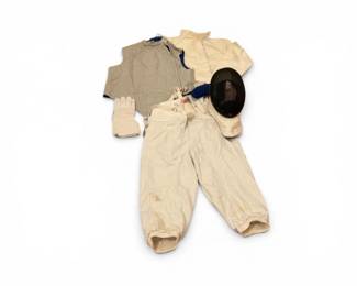 188 BlueGauntletFencingUniformSetwMaskJacketKnickersSizeM
