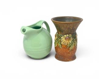 170 VintageRosevilleStyleFloralVaseVintageMarcrestPitcher